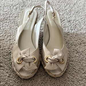 Stuart Weitzman Cream Espadrille Slingbacks